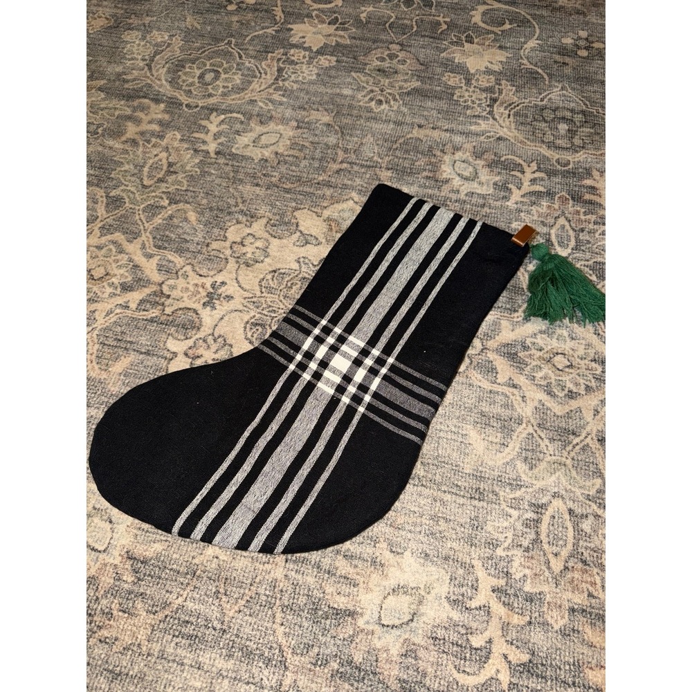 Hearth & Hand Magnolia Plaid Tassel Christmas Stocking